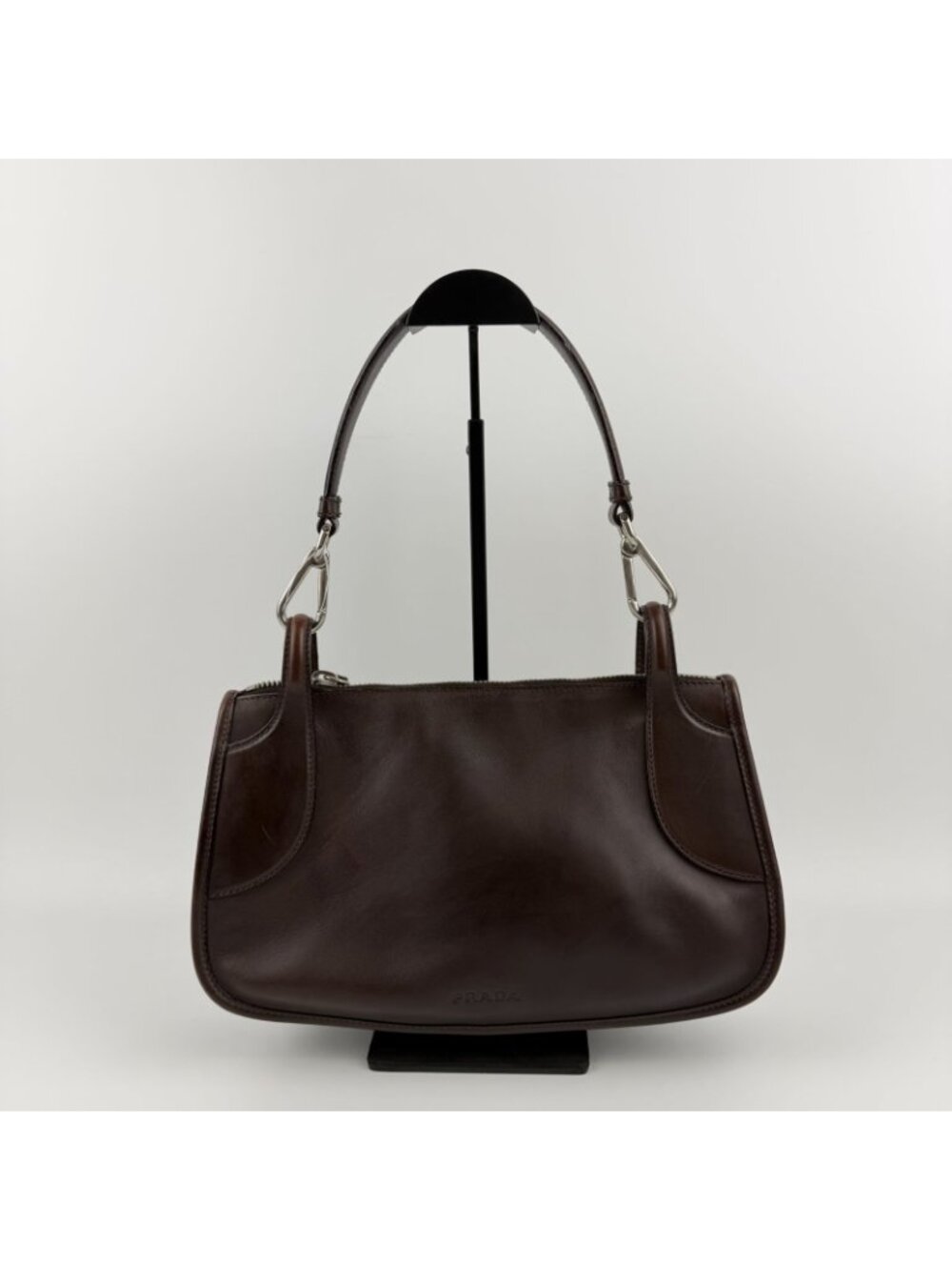 Prada Shoulder Bag Brown Leather Vintage - Picture 2 of 15